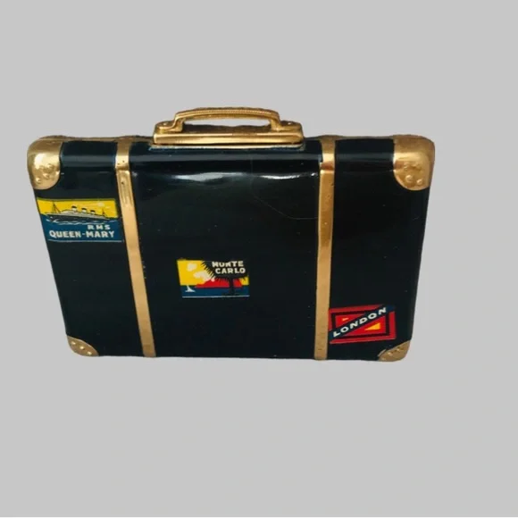 PATPEND Stamp 1940’s Miniature Suitcase Powder Compacts - Picture 8 of 11